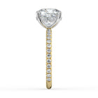 The Phoenix Ring - Cushion Solitaire with Hidden Halo & Pavé Band
