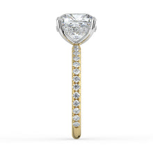 The Phoenix Ring - Cushion Solitaire with Hidden Halo & Pavé Band