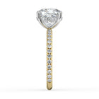 The Phoenix Ring — Cushion Solitaire with Hidden Halo & Pavé Band Lab-Grown Diamond Engagement Ring in Two-Tone Yellow and White Gold | The Jewel Concierge