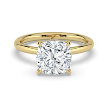 The Celeste Ring - Cushion Solitaire with Hidden Halo