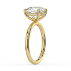 The Celeste Ring - Cushion Solitaire with Hidden Halo