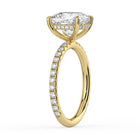 The Phoenix Ring - Cushion Solitaire with Hidden Halo & Pavé Band