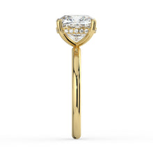 The Celeste Ring - Cushion Solitaire with Hidden Halo