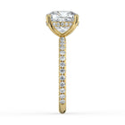 The Phoenix Ring - Cushion Solitaire with Hidden Halo & Pavé Band