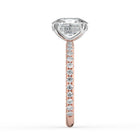 The Phoenix Ring - Elongated Cushion Solitaire with Hidden Halo & Pavé Band