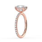 The Phoenix Ring - Elongated Cushion Solitaire with Hidden Halo & Pavé Band