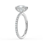 The Phoenix Ring - Elongated Cushion Solitaire with Hidden Halo & Pavé Band
