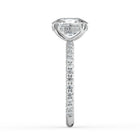 The Phoenix Ring - Elongated Cushion Solitaire with Hidden Halo & Pavé Band
