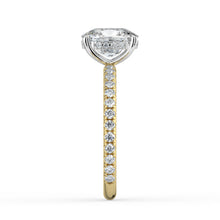 The Phoenix Ring - Elongated Cushion Solitaire with Hidden Halo & Pavé Band