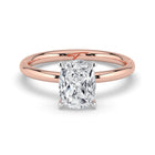 The Celeste Ring - Elongated Cushion Solitaire with Hidden Halo