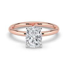 The Celeste Ring - Elongated Cushion Solitaire with Hidden Halo