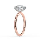 The Celeste Ring - Elongated Cushion Solitaire with Hidden Halo