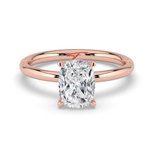 The Celeste Ring - Elongated Cushion Solitaire with Hidden Halo