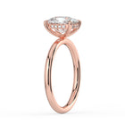 The Celeste Ring - Elongated Cushion Solitaire with Hidden Halo