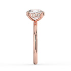 The Celeste Ring - Elongated Cushion Solitaire with Hidden Halo