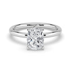 The Celeste Ring - Elongated Cushion Solitaire with Hidden Halo