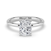 The Celeste Ring — Elongated Cushion Solitaire with Hidden Halo Lab-Grown Diamond Engagement Ring in White Gold | The Jewel Concierge