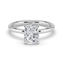 The Celeste Ring - Elongated Cushion Solitaire with Hidden Halo