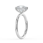The Celeste Ring - Elongated Cushion Solitaire with Hidden Halo