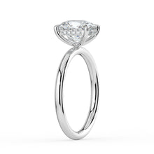 The Celeste Ring - Elongated Cushion Solitaire with Hidden Halo