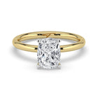 The Celeste Ring - Elongated Cushion Solitaire with Hidden Halo