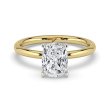 The Celeste Ring - Elongated Cushion Solitaire with Hidden Halo