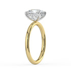 The Celeste Ring - Elongated Cushion Solitaire with Hidden Halo