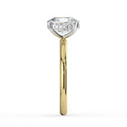 The Celeste Ring - Elongated Cushion Solitaire with Hidden Halo