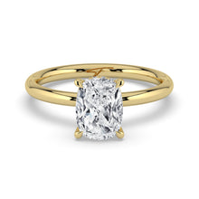 The Celeste Ring - Elongated Cushion Solitaire with Hidden Halo