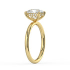 The Celeste Ring - Elongated Cushion Solitaire with Hidden Halo