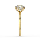 The Celeste Ring - Elongated Cushion Solitaire with Hidden Halo