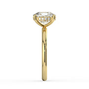 The Celeste Ring — Elongated Cushion Solitaire with Hidden Halo Lab-Grown Diamond Engagement Ring in Yellow Gold | The Jewel Concierge