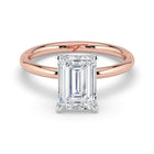 The Celeste Ring - Emerald Solitaire with Hidden Halo