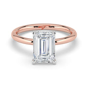 The Celeste Ring – Emerald Solitaire with Hidden Halo – The Jewel Concierge