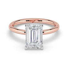 The Celeste Ring - Emerald Solitaire with Hidden Halo
