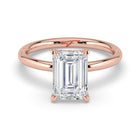 The Celeste Ring - Emerald Solitaire with Hidden Halo