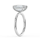 The Celeste Ring - Emerald Solitaire with Hidden Halo