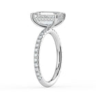 The Phoenix Ring - 3.05 ct.Emerald Solitaire with Hidden Halo & Pavé Band