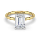 The Celeste Ring - Emerald Solitaire with Hidden Halo