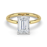 The Celeste Ring – Emerald Solitaire with Hidden Halo – The Jewel Concierge