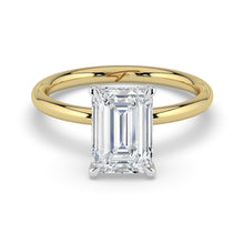 The Celeste Ring - Emerald Solitaire with Hidden Halo