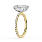The Phoenix Ring - Emerald Solitaire with Hidden Halo & Pavé Band