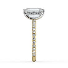 The Phoenix Ring - Emerald Solitaire with Hidden Halo & Pavé Band