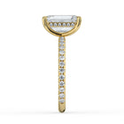 The Phoenix Ring - Emerald Solitaire with Hidden Halo & Pavé Band