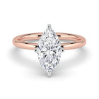 The Celeste Ring - Marquise Solitaire with Hidden Halo