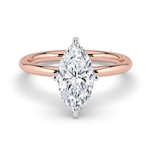 The Celeste Ring - Marquise Solitaire with Hidden Halo