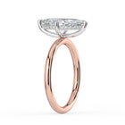 The Celeste Ring - Marquise Solitaire with Hidden Halo