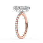 The Phoenix Ring — Marquise Solitaire with Hidden Halo & Pavé Band Lab-Grown Diamond Engagement Ring in Two-Tone Rose and White Gold | The Jewel Concierge