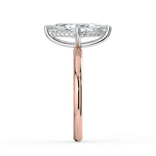 The Celeste Ring - Marquise Solitaire with Hidden Halo