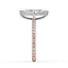 The Phoenix Ring — Marquise Solitaire with Hidden Halo & Pavé Band Lab-Grown Diamond Engagement Ring in Two-Tone Rose and White Gold | The Jewel Concierge